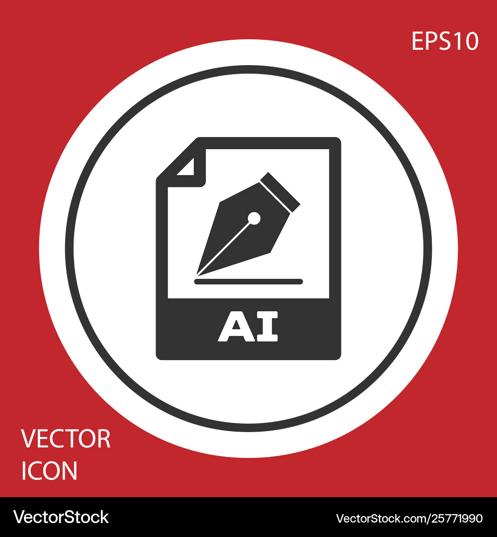 Grey ai file document icon download button Grey ai file document icon download button vector image