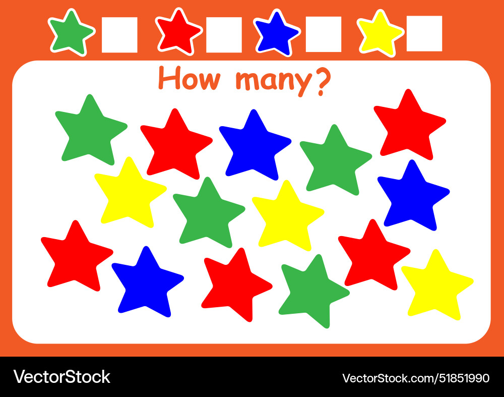 How many stars are there counting game How many stars are there counting game vector image