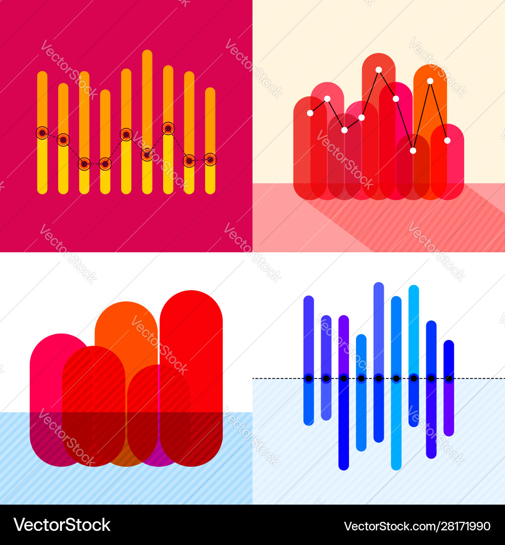 Infographics set with overlapping bars Infographics set with overlapping bars vector image