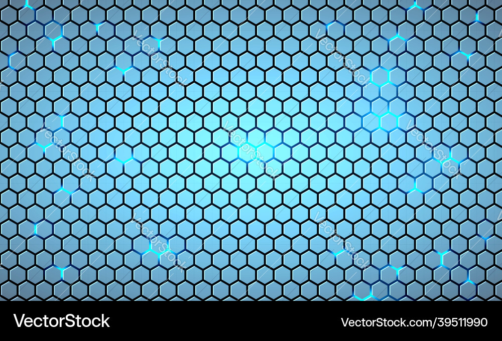 Light blue hexagonal technology abstract Vector Image