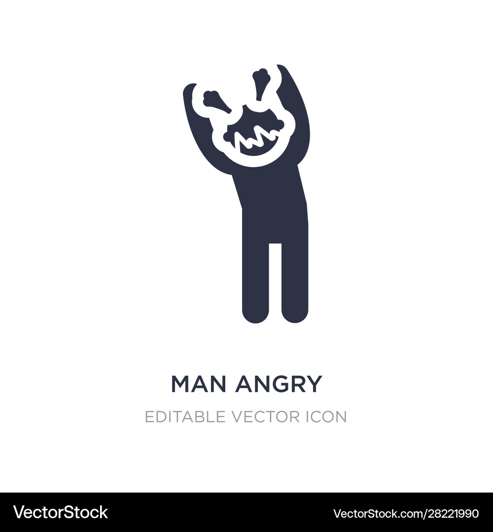 Man angry icon on white background simple element Vector Image