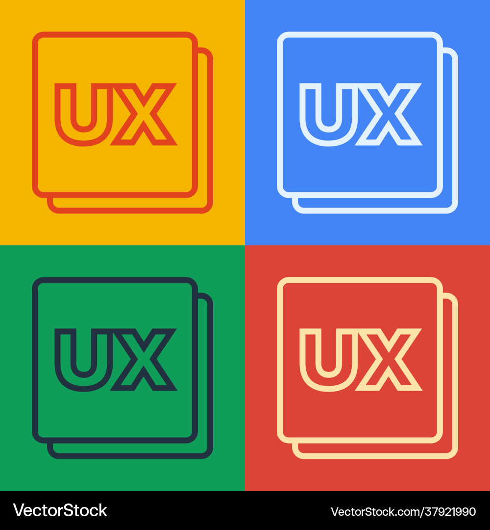 Pop art line ui or ux design icon isolated Vector Image