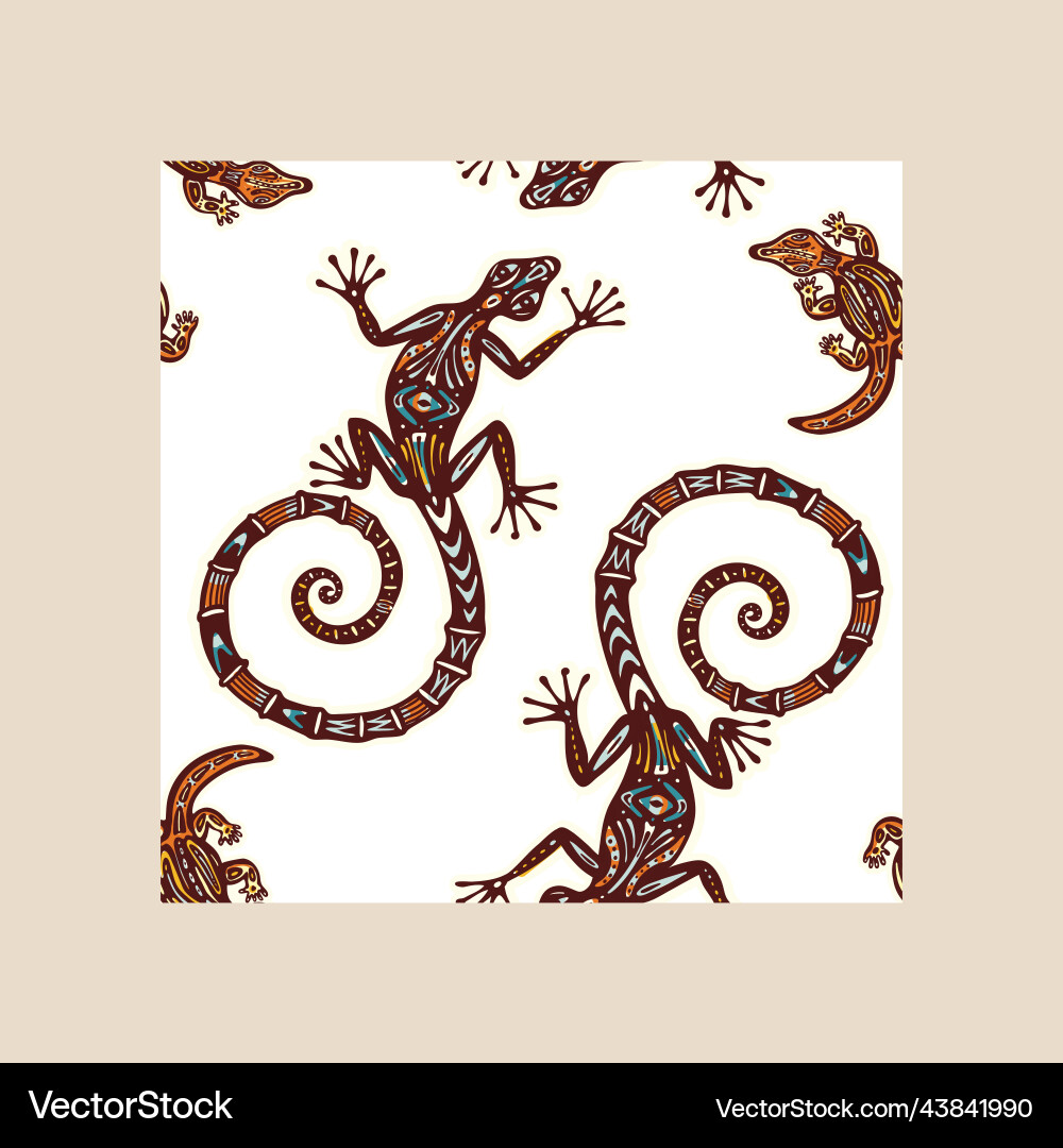 Reptile Seamless Pattern Vector Image