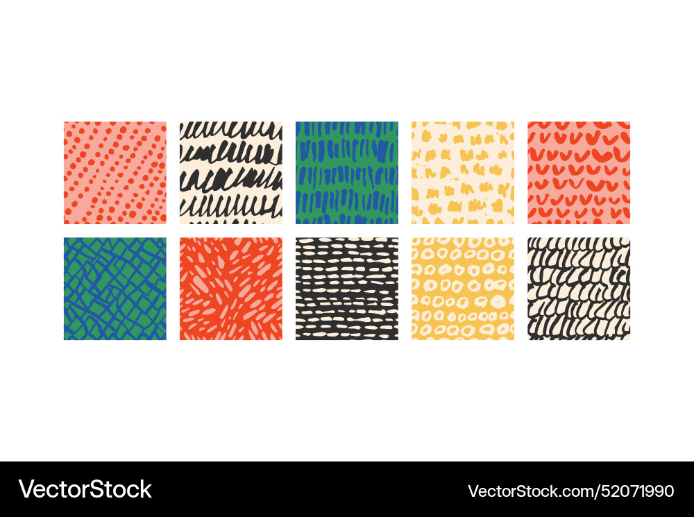 Set of abstract backgrounds or seamless patterns vector image
