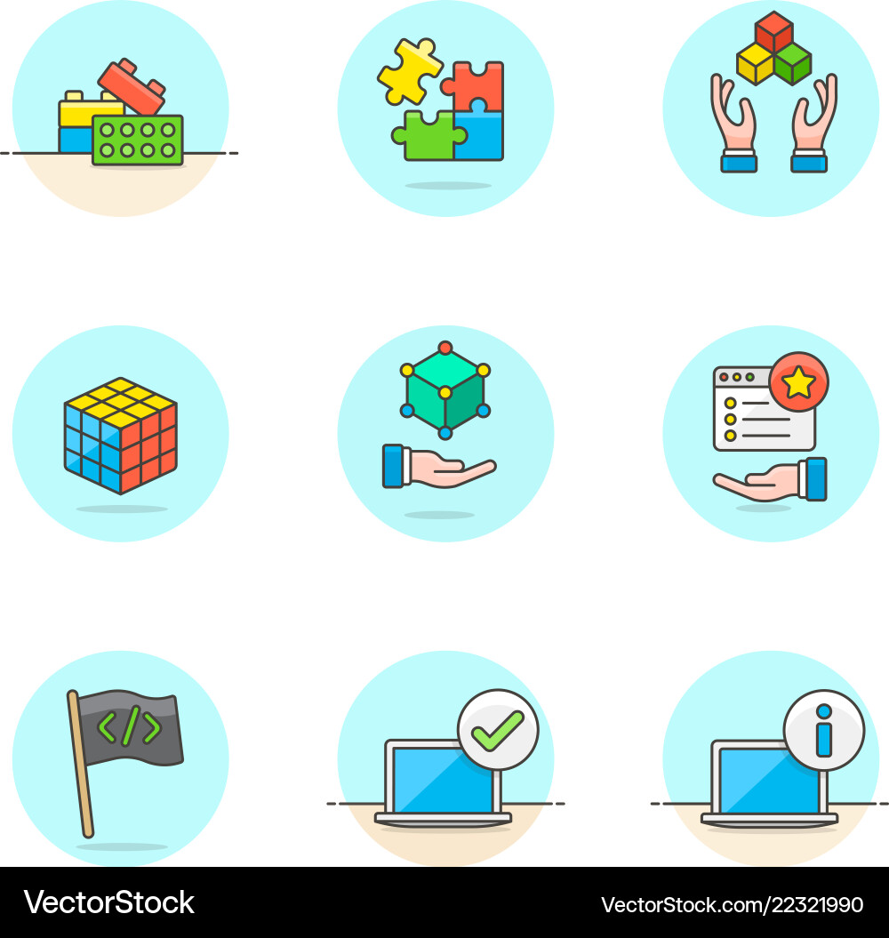 Set von Multicolor Computer-Programmierungs-Icons vektorbild