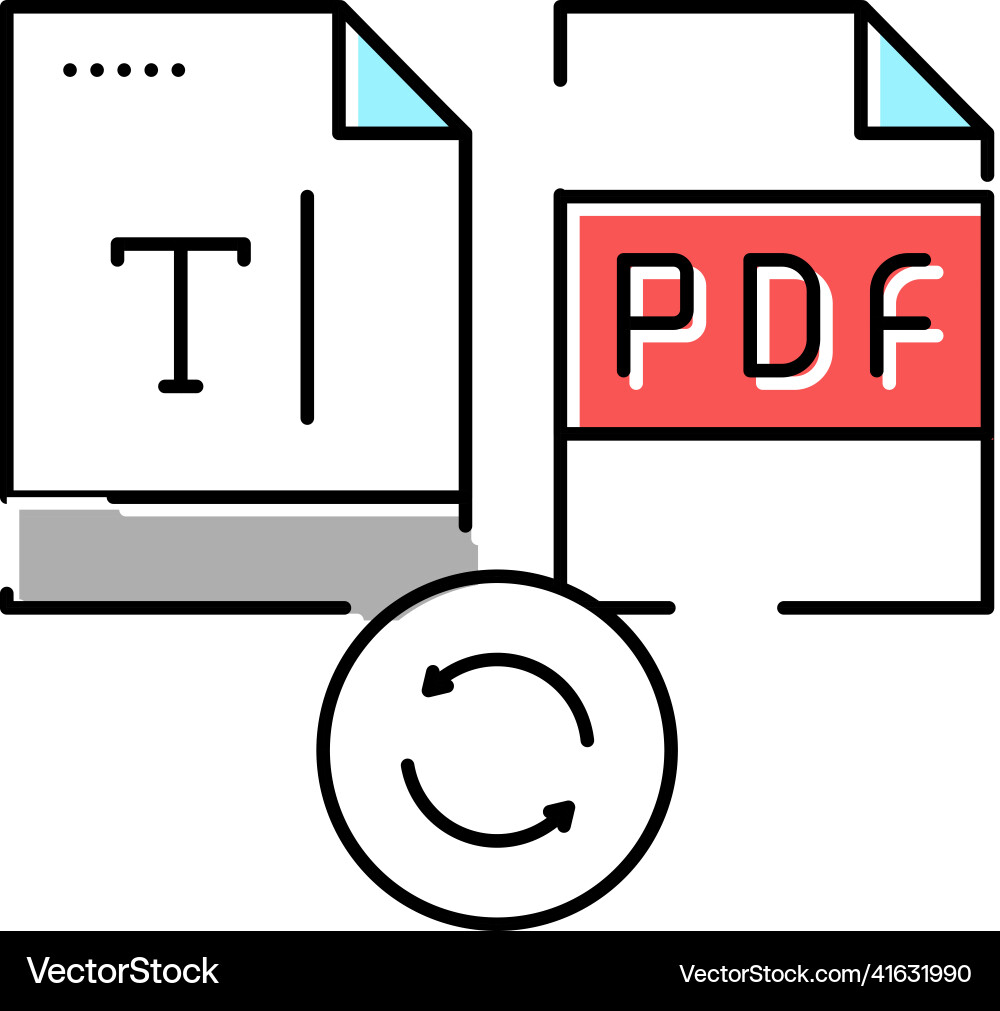 Text in pdf-Datei-Farbsymbol schreiben Text in pdf-Datei-Farbsymbol schreiben vektorbild