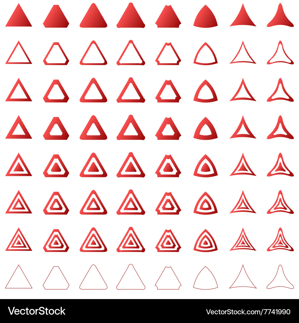Triangle shape polygon icon template set vector image