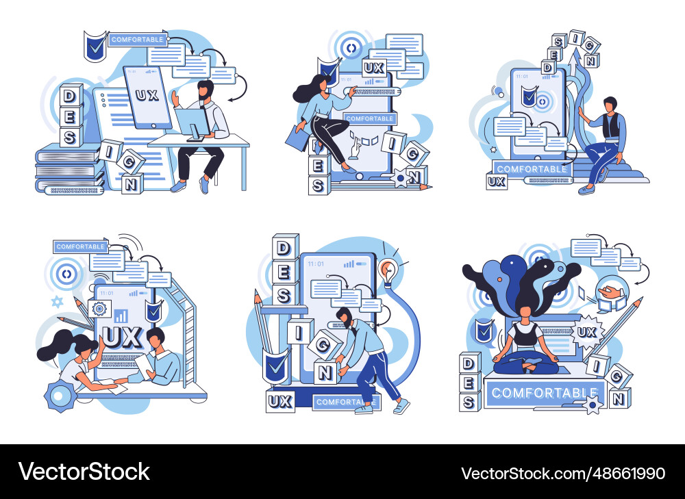 Ux design metaphor ui harmonious blend vector image