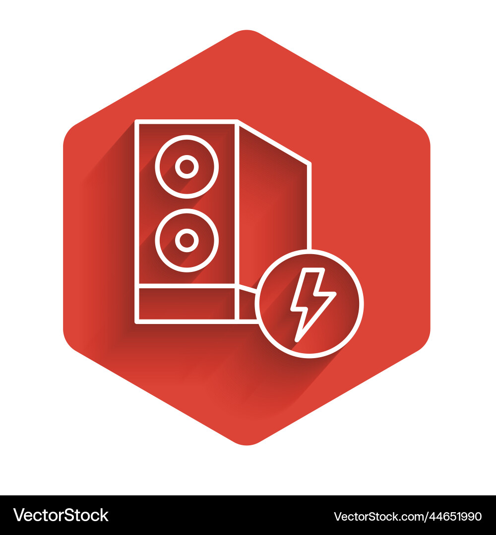 White line case of computer icon isolated White line case of computer icon isolated vector image