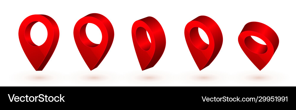 3d map pointer red navigator symbol isolated 3d map pointer red navigator symbol isolated vector image
