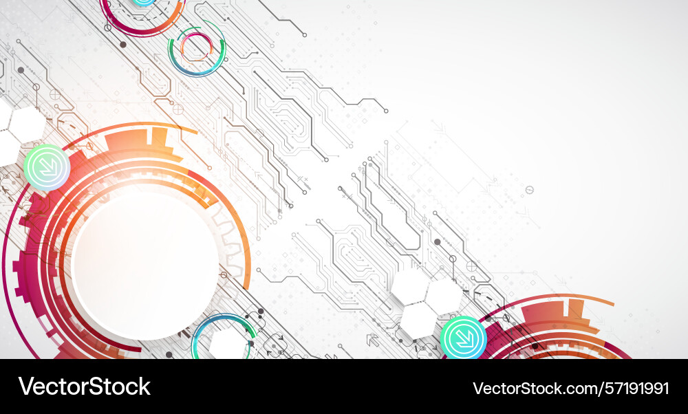 Abstraction on the theme of tech circles vector image