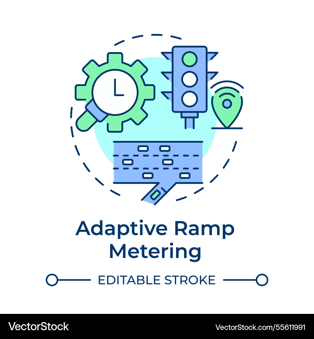 Adaptive ramp metering multi color concept icon Adaptive ramp metering multi color concept icon Vector Image