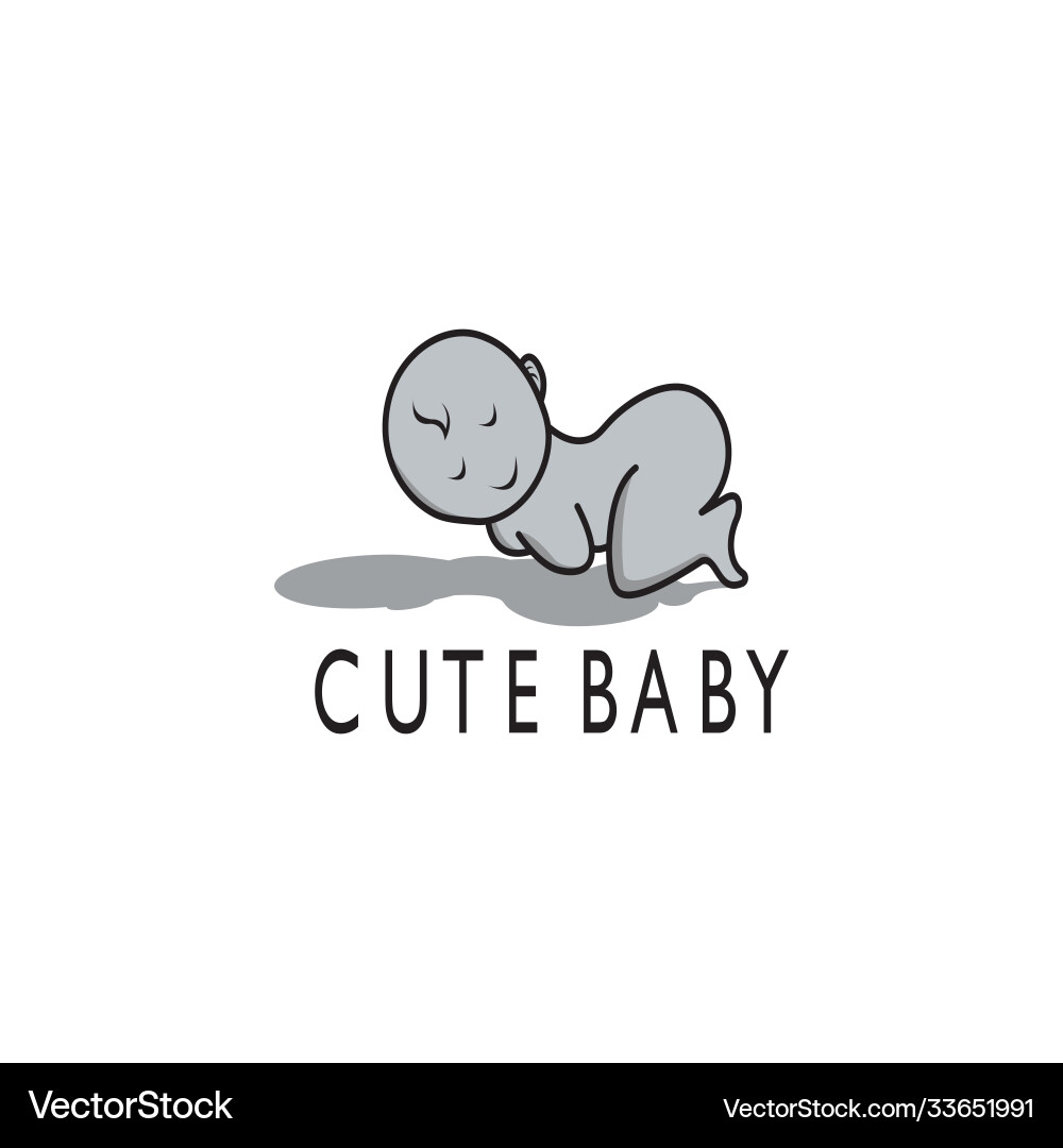 Baby-Logo einfache Ikone Umriss mit Farbdesign Baby-Logo einfache Ikone Umriss mit Farbdesign vektorbild