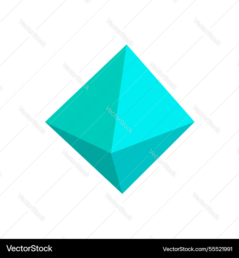 Blaue Oktaedron einfache 3d Formen isoliert Blaue Oktaedron einfache 3d Formen isoliert vektorbild