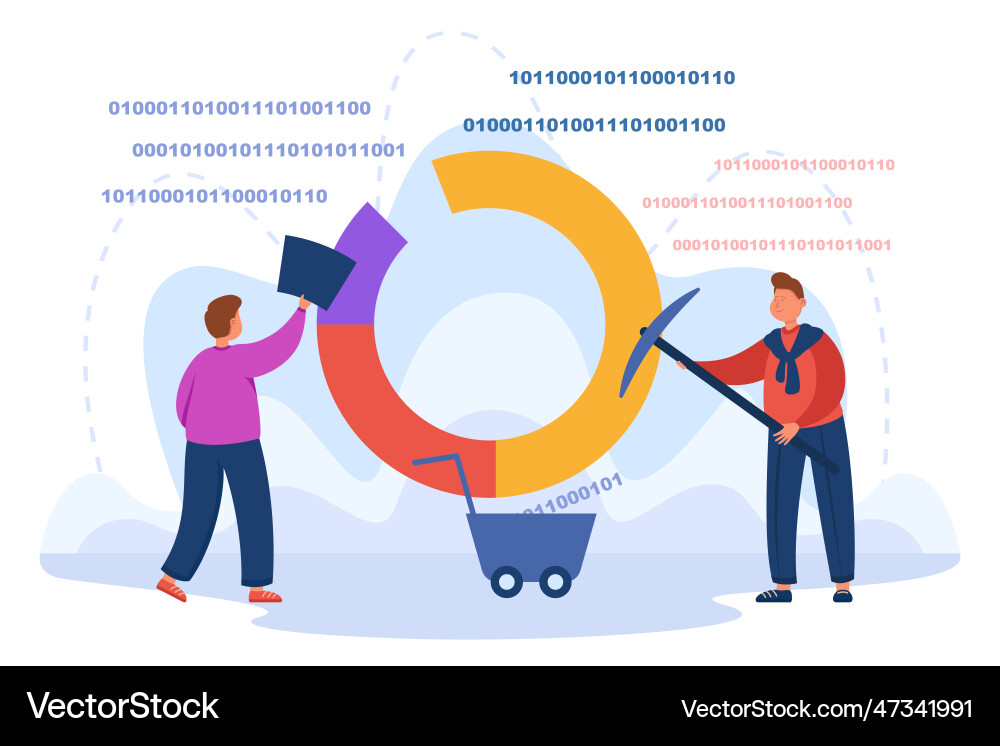 Cartoon characters in process of mining Cartoon characters in process of mining vector image
