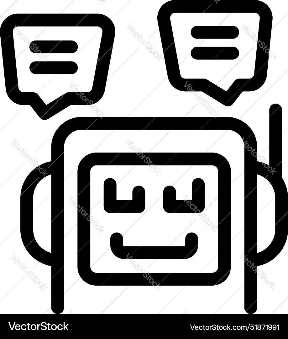 Chatbot having conversation with speech bubbles vector image