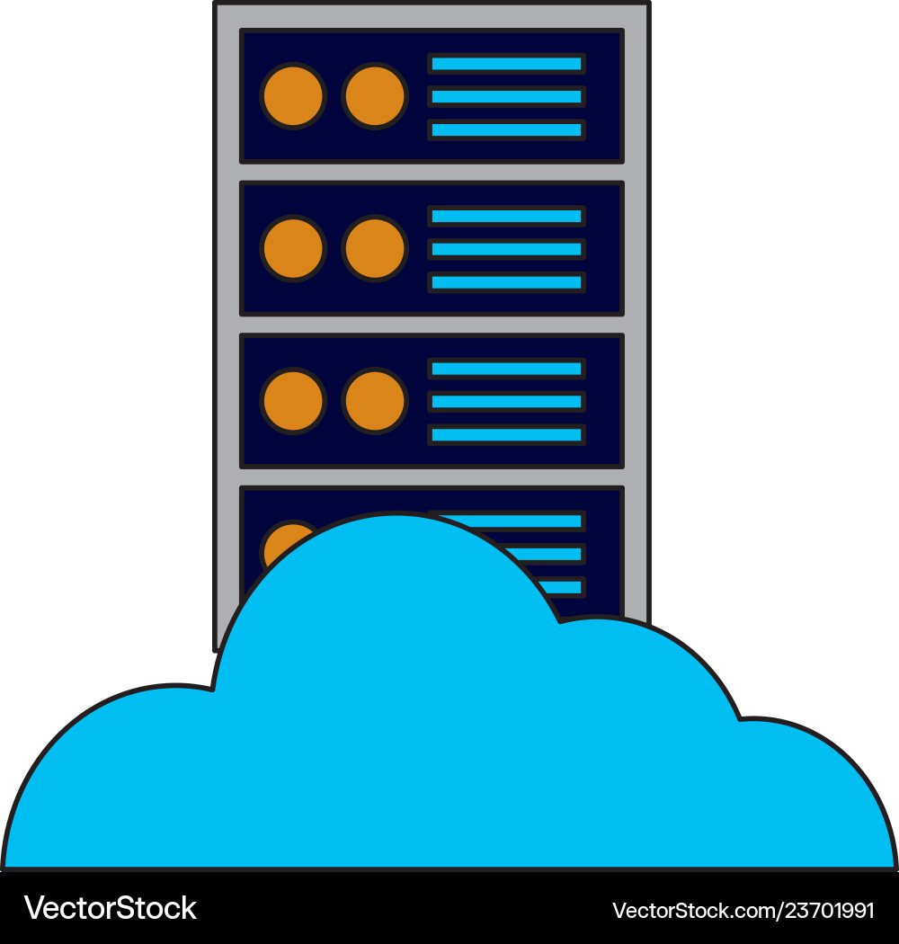 Cloud computing computer case vector image