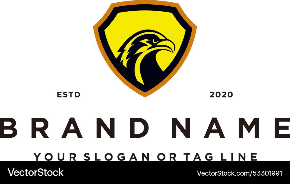 Creative eagle shield logo design concept Vector Image