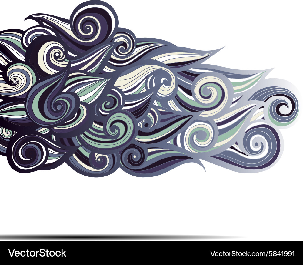Curl abstract pattern with multicolored waves Vector Image