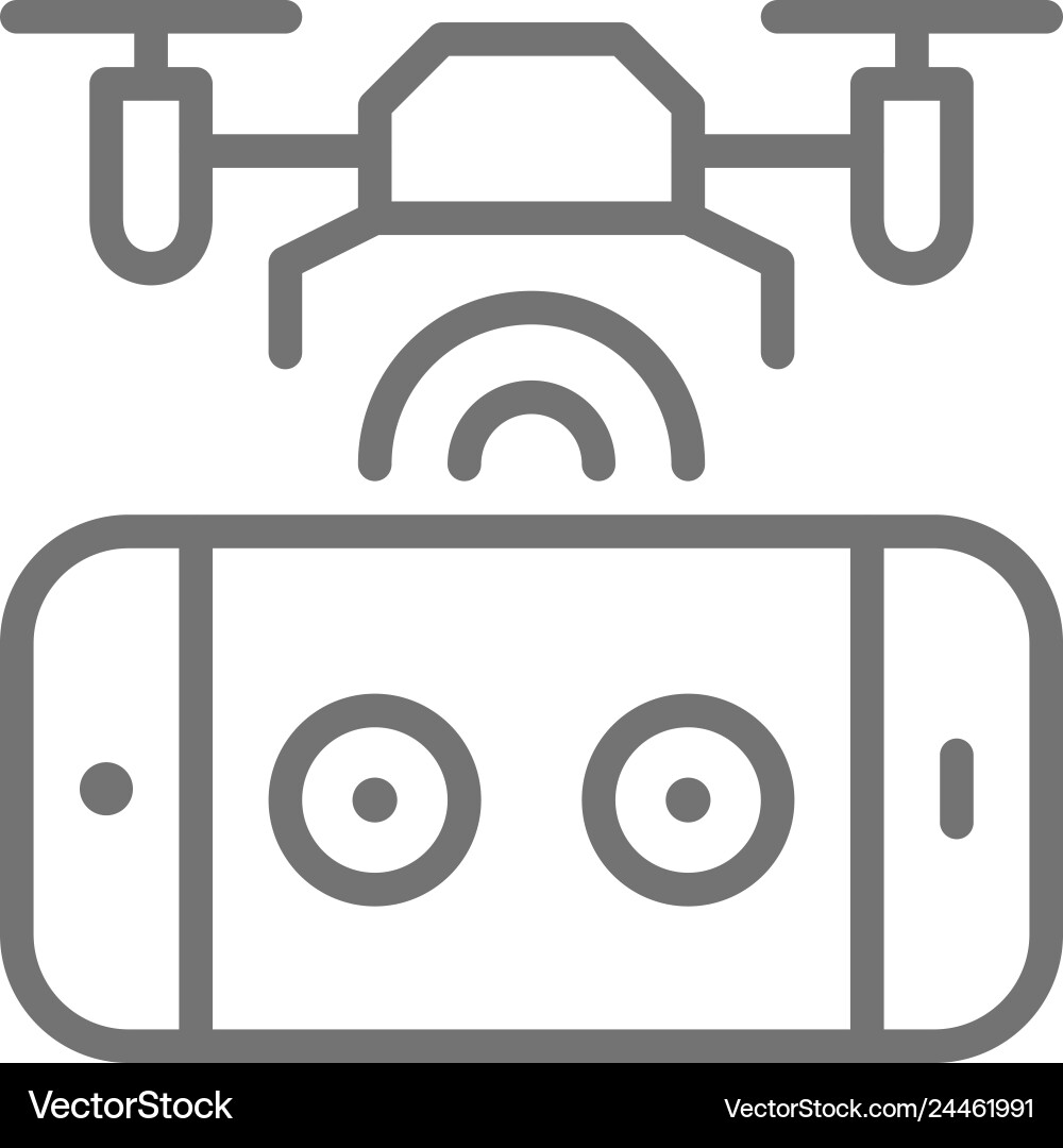 Drone with control panel mobile remote controller Drone with control panel mobile remote controller vector image