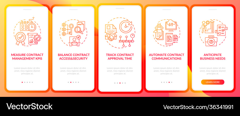 Efficient contract management tips onboarding Efficient contract management tips onboarding vector image