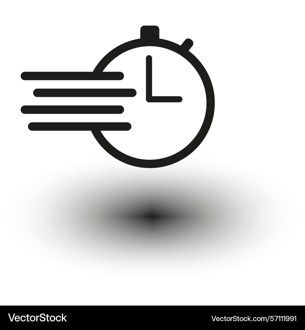 Fast clock icon time speed symbol motion hour Fast clock icon time speed symbol motion hour vector image
