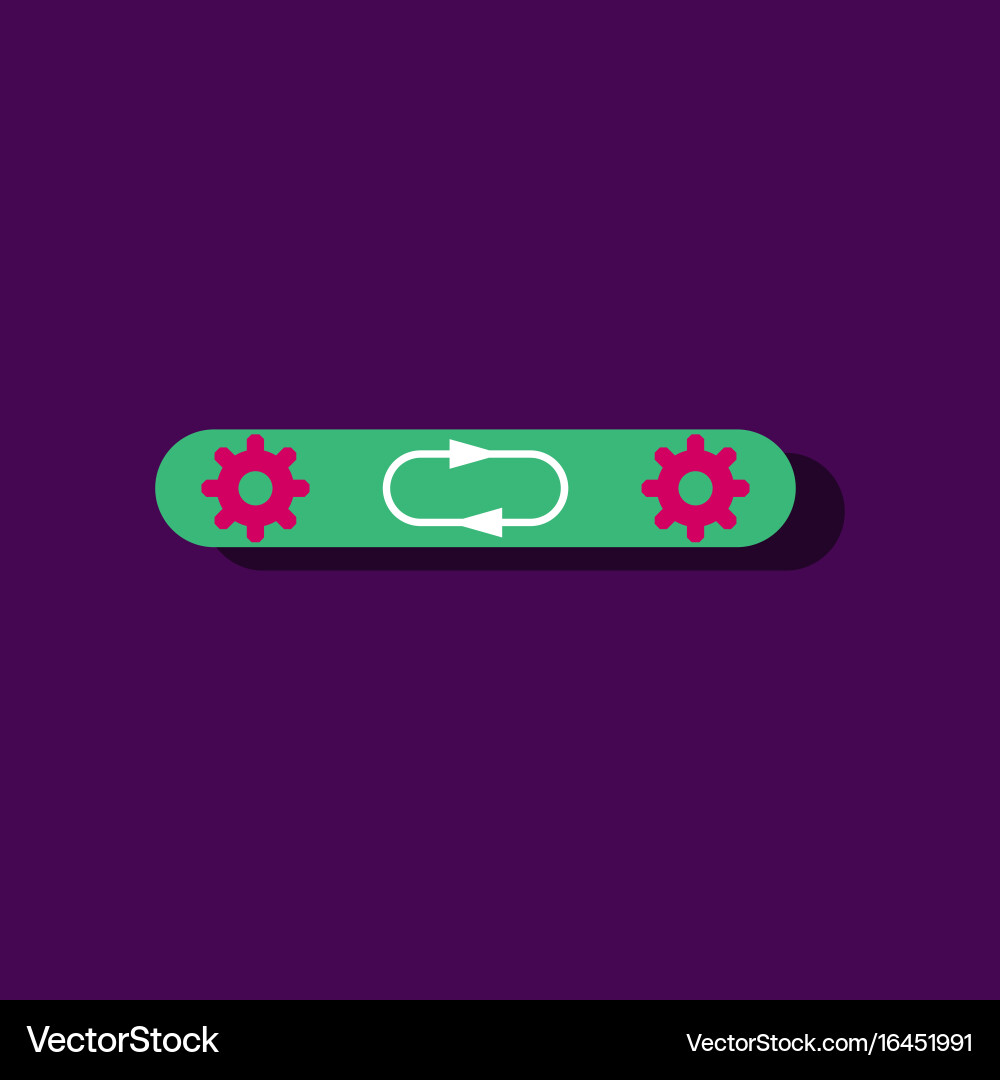 Flat icon design collection gears in process vector image
