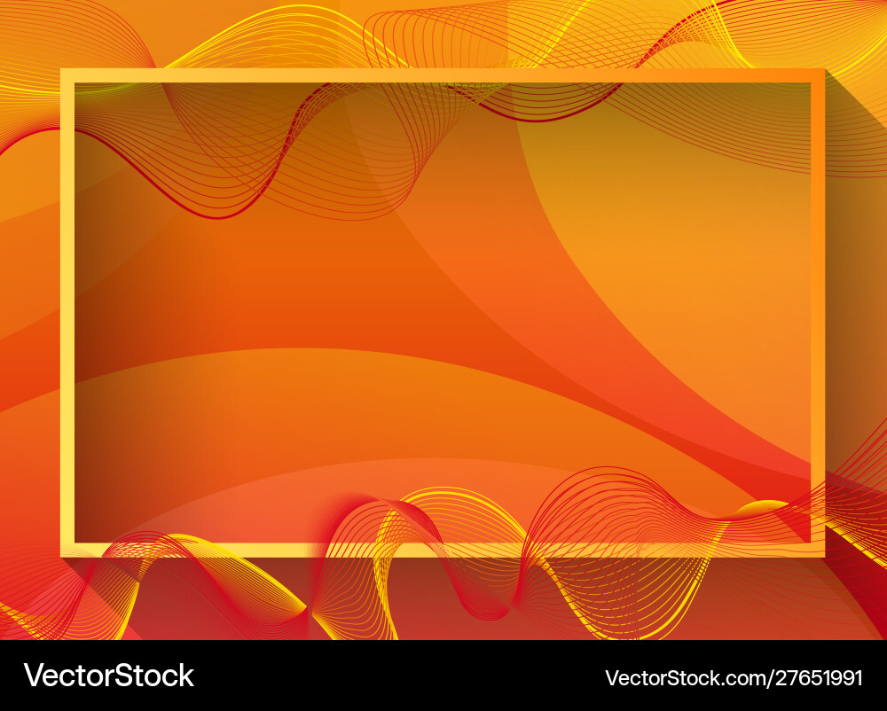 Frame template design with orange background vector image