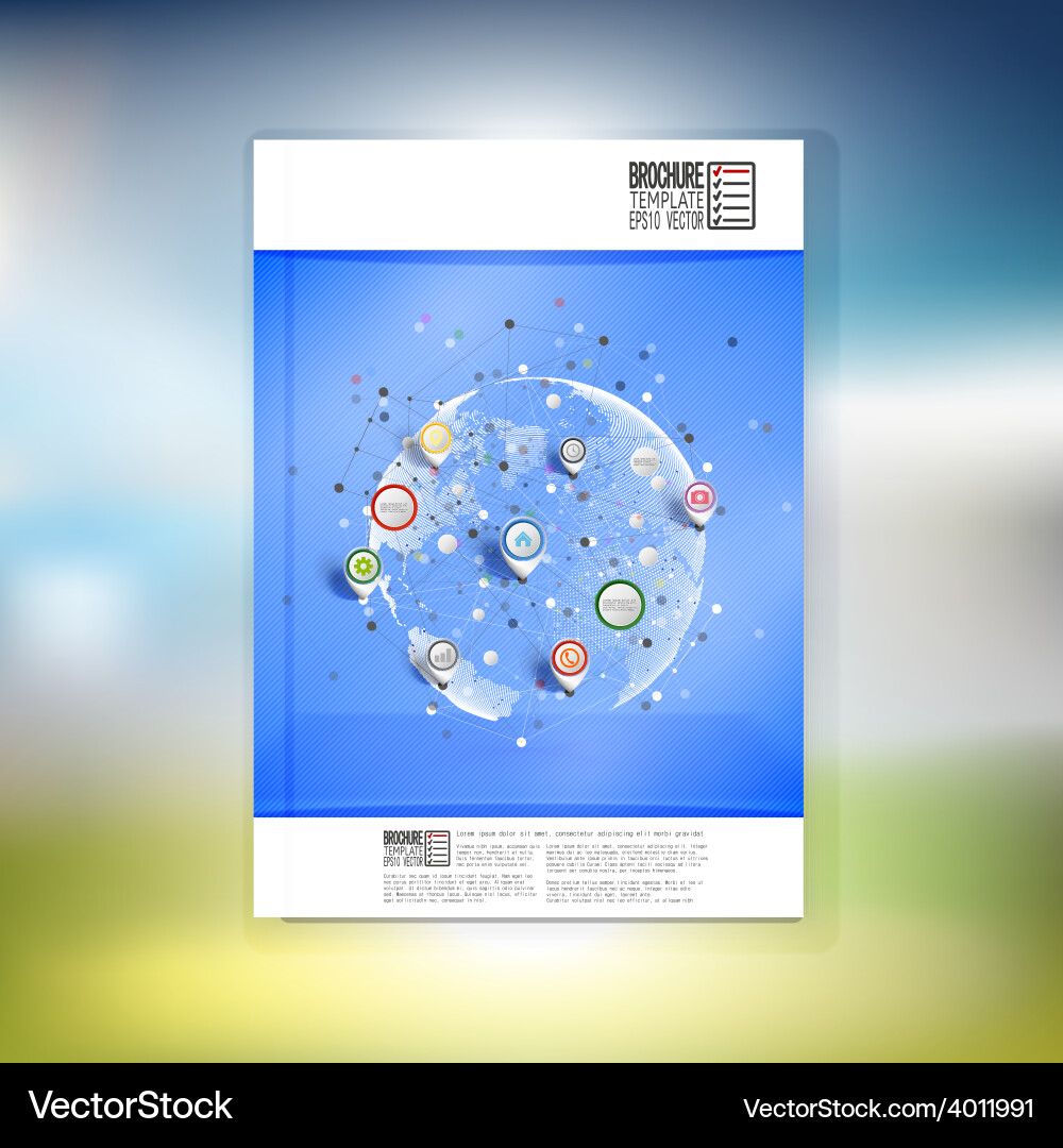 Infographic network with pointer marks brochure vector image