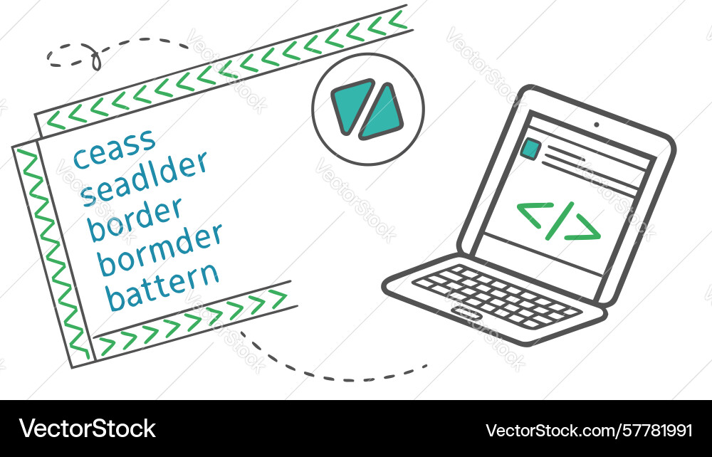 Laptop with code and design creative tech vector image