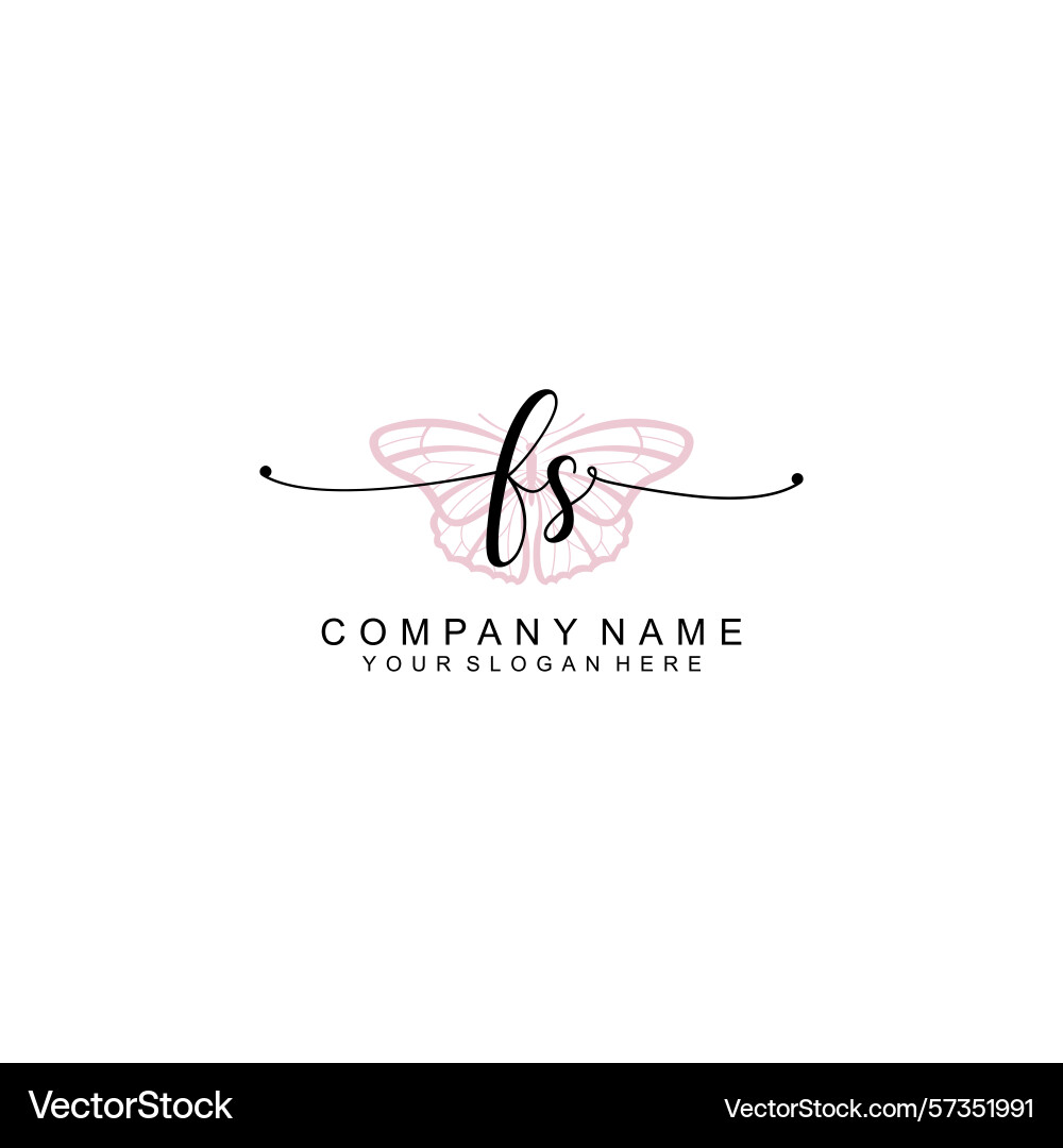 Minimalist handwritten fs initial logos with soft vector image
