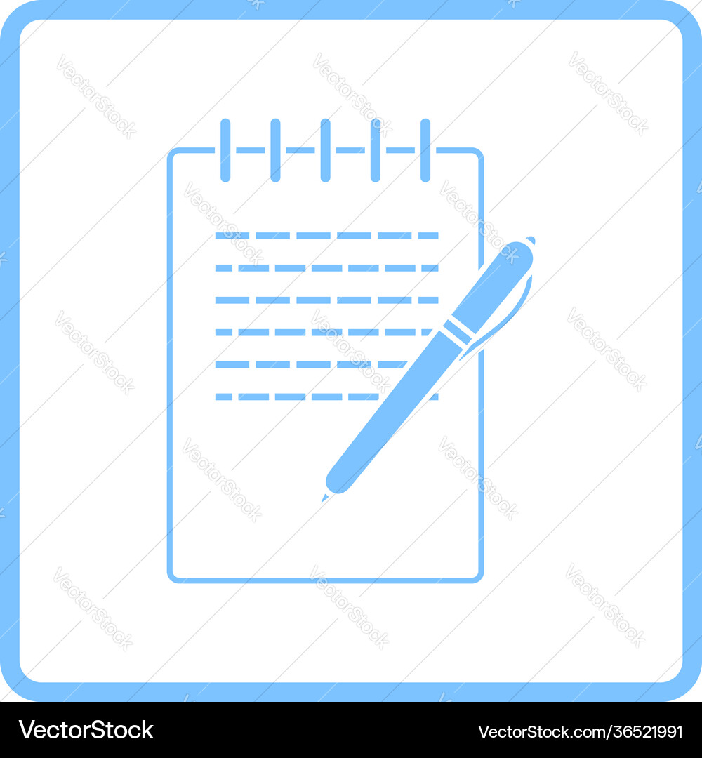 Notebook with pen icon Notebook with pen icon vector image