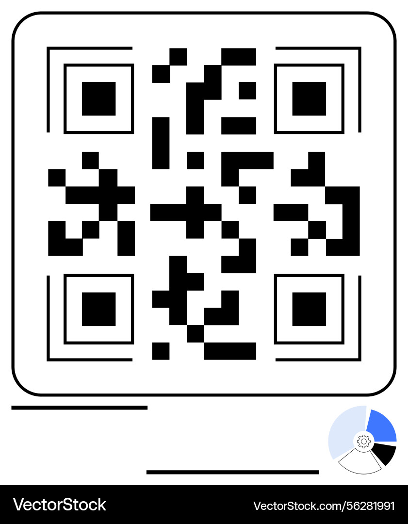 Qr code with minimalistic design and analytics Qr code with minimalistic design and analytics vector image