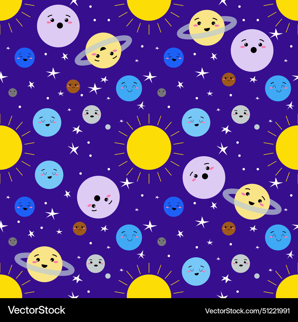 Seamless pattern solar system with planets Seamless pattern solar system with planets vector image