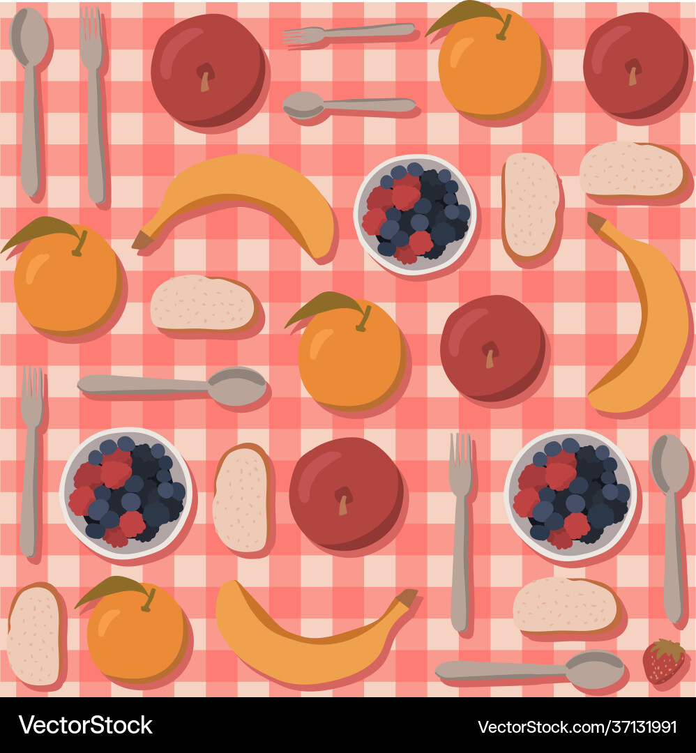 Seamless repeating pattern picnic table Vector Image