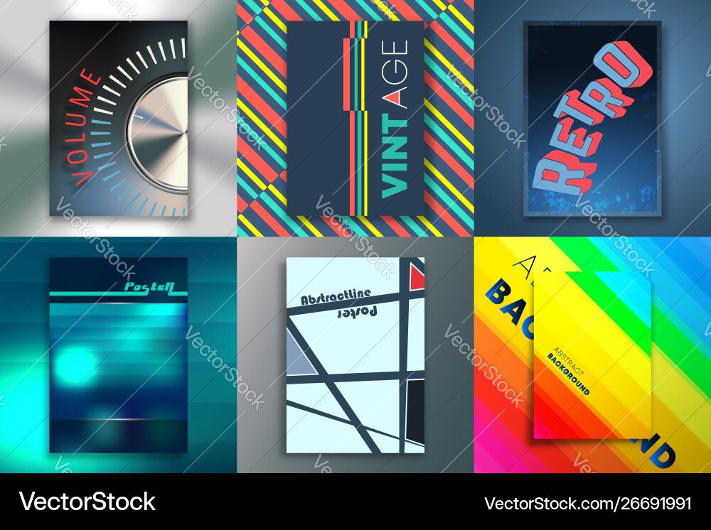 Set backgrounds with abstract design Vector Image