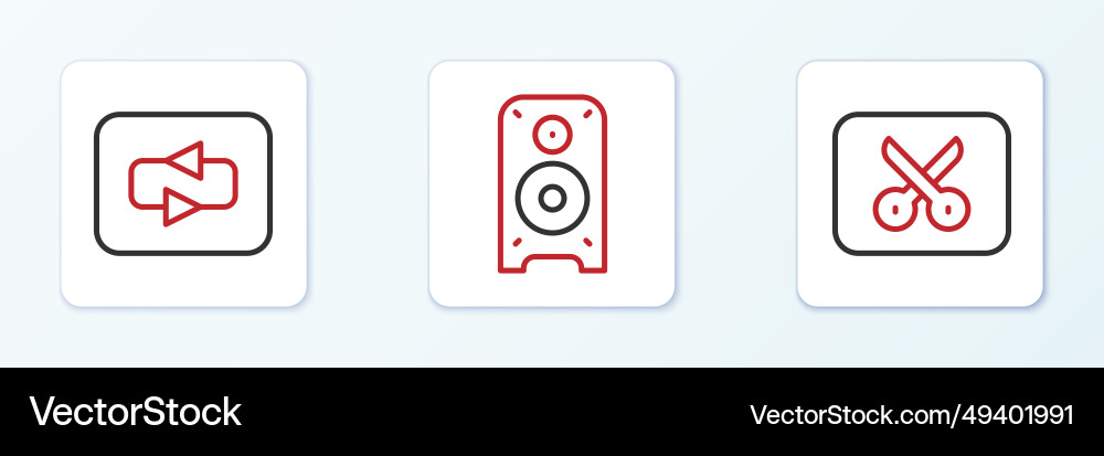 Set line music or video editing repeat button Set line music or video editing repeat button vector image
