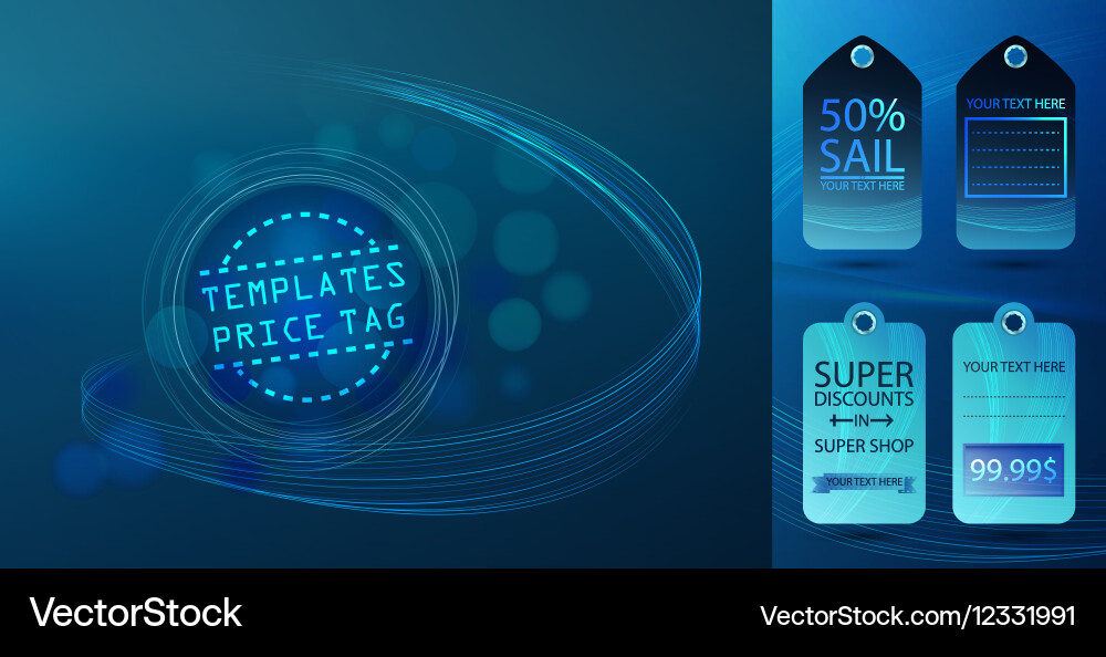 Template price tag on an abstract background Vector Image