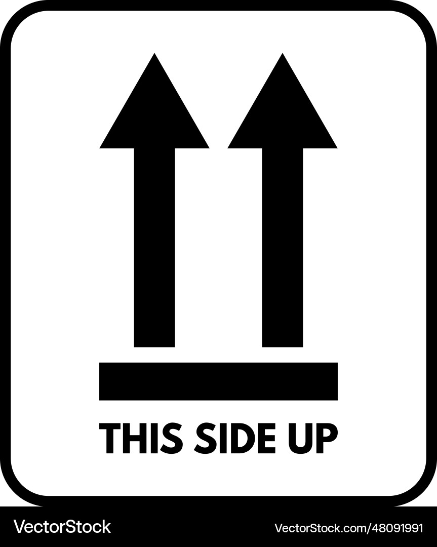 This side up symbol in rectangular frame isolated This side up symbol in rectangular frame isolated vector image