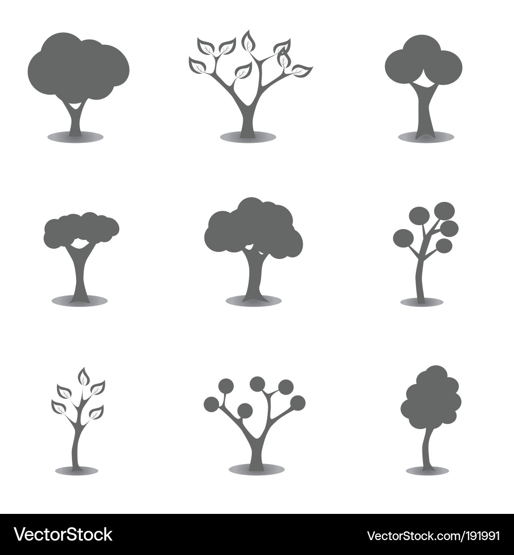Tree Icon Set vector image