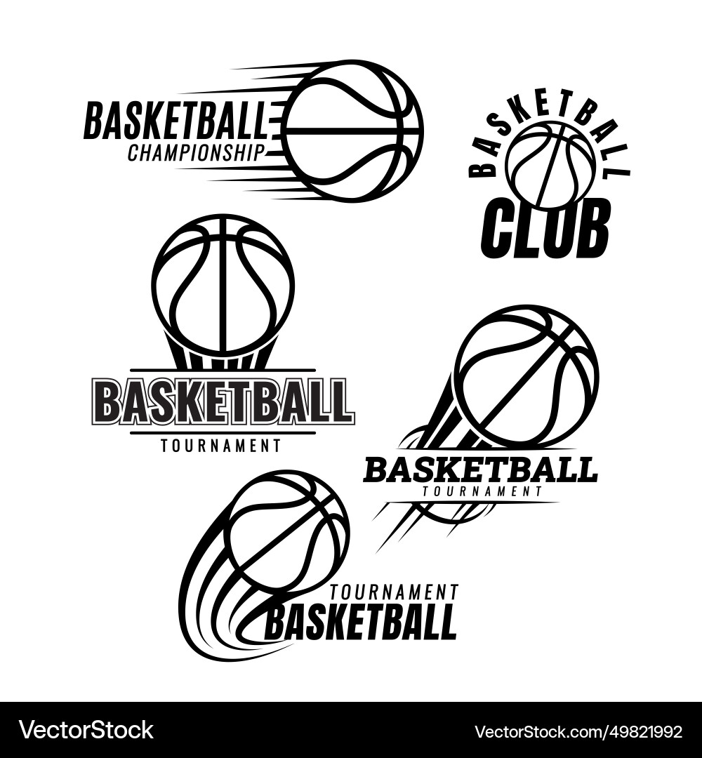Basketball ball football tournament icons Basketball ball football tournament icons Vector Image