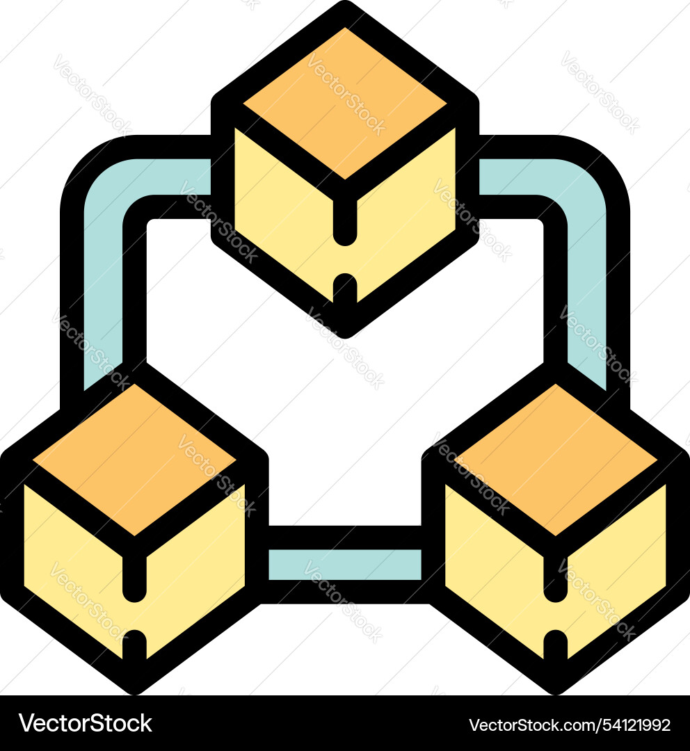 Blockchain network connecting cubes Blockchain network connecting cubes vector image