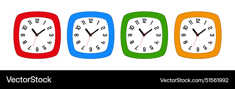 Clock isolated on white background Royalty Free Vector Image