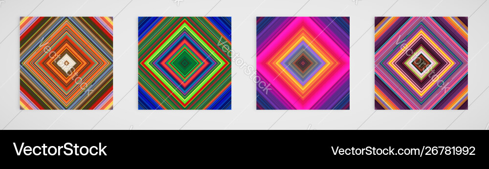 Colorful set four line pattern Colorful set four line pattern vector image
