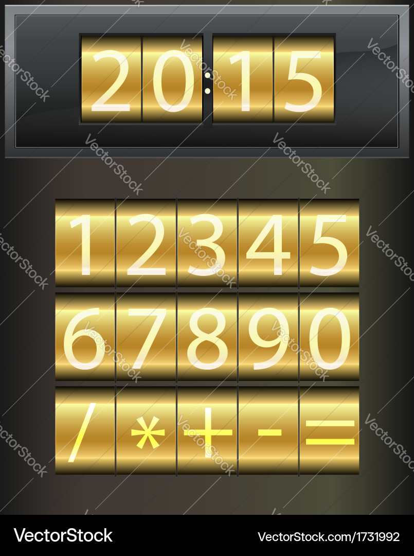 Countdown timer set of white digital numbers vector image