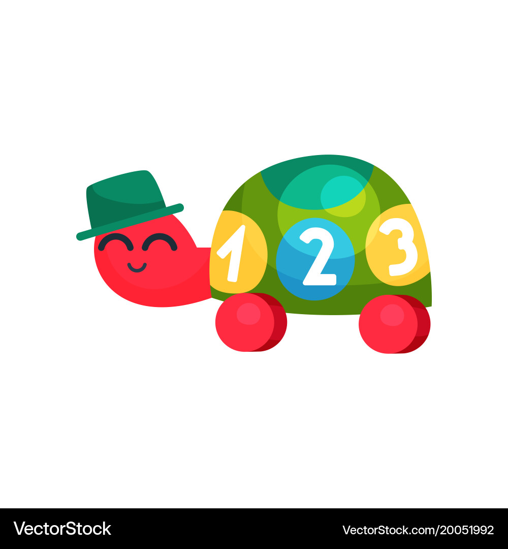 Cute green turtle with numbers on shell learning Vector Image