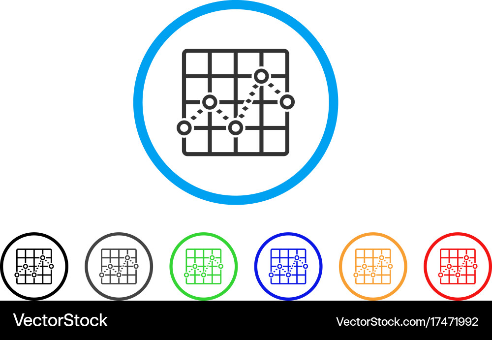 Dotted line grid plot rounded icon vector image