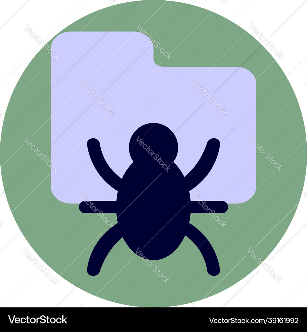 Folder with bug on a white background vector image