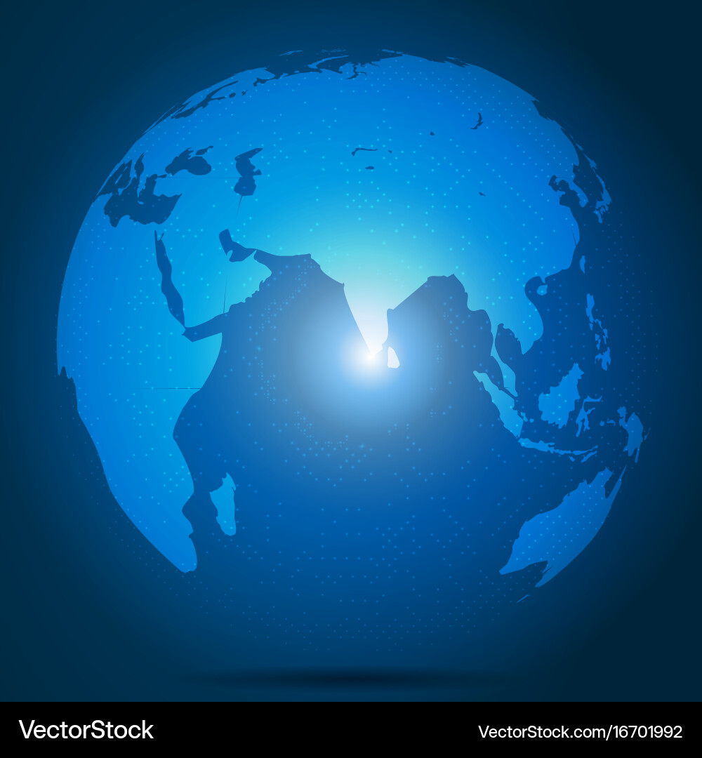 Global network connection over blue background vector image