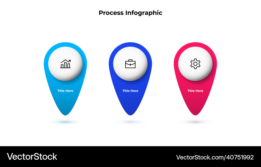 Horizontal progress diagram with three markers Vector Image